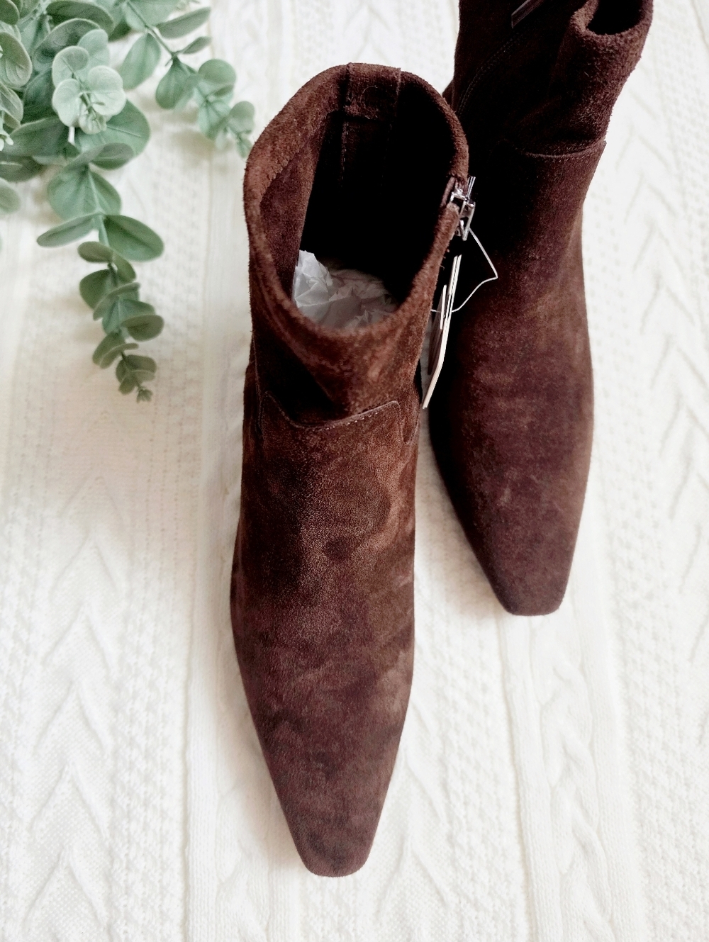 Jason Wu Genuine Leather Suede Ankle Boots Booties Pull On Zipper Brown NWT 10 - Picture 12 of 16